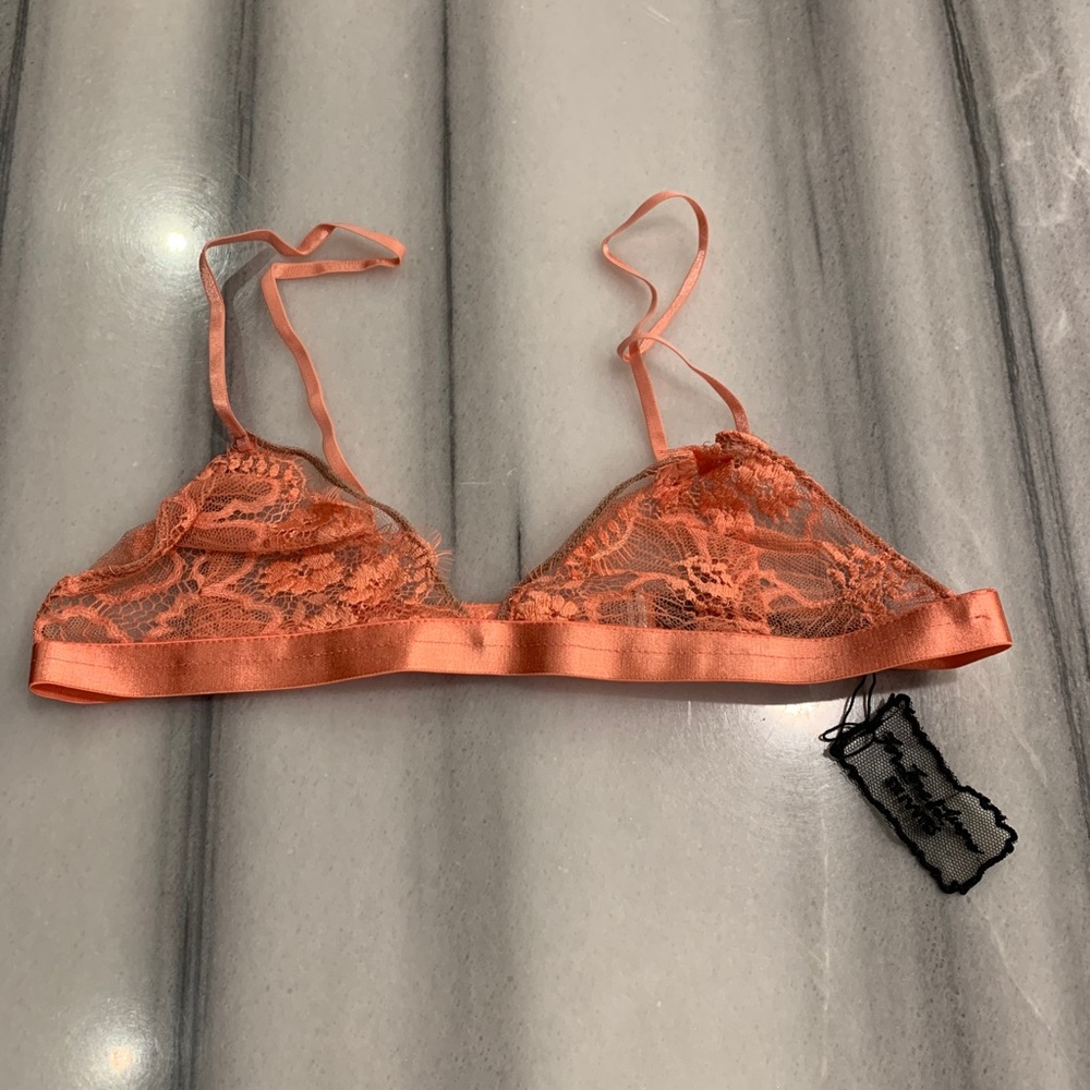 FOR LOVE & LEMONS Orange/Peach Lace Bra NWT! - Picture 2 of 5